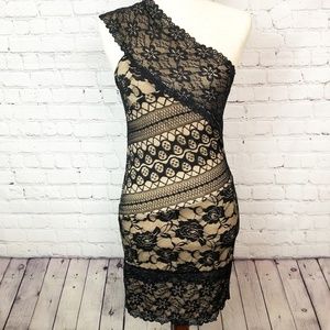 Fredrick’s of Hollywood Black Stretch Lace Dress